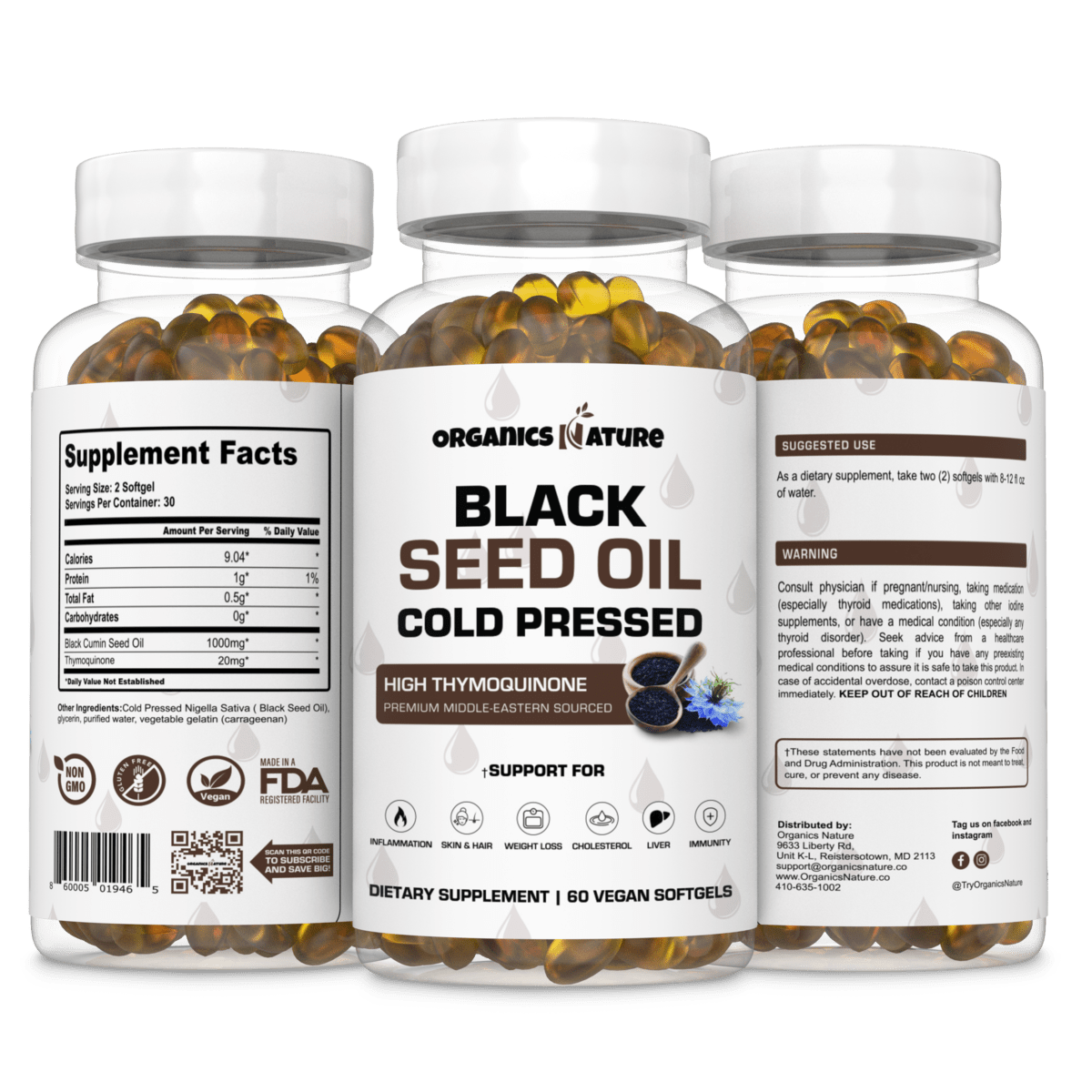 Black seed oil cold pressed